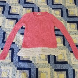 Hollister Sweater With Lace Bottom